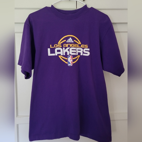adidas Other - adidas Purple Los Angeles Lakers Graphic Tee with Yellow & White Logo